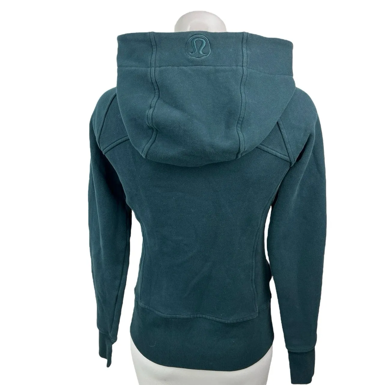 Lululemon Women's Blue Scuba Full-Zip Thumbholes Pockets Hoodie Jacket Size 4