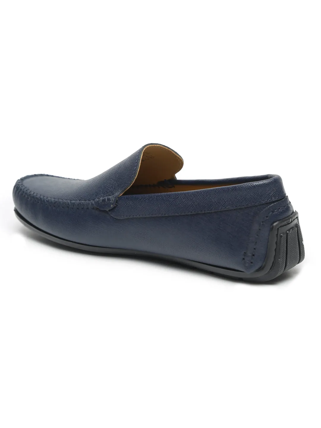 Men Blue Solid Genuine Leather Loafers