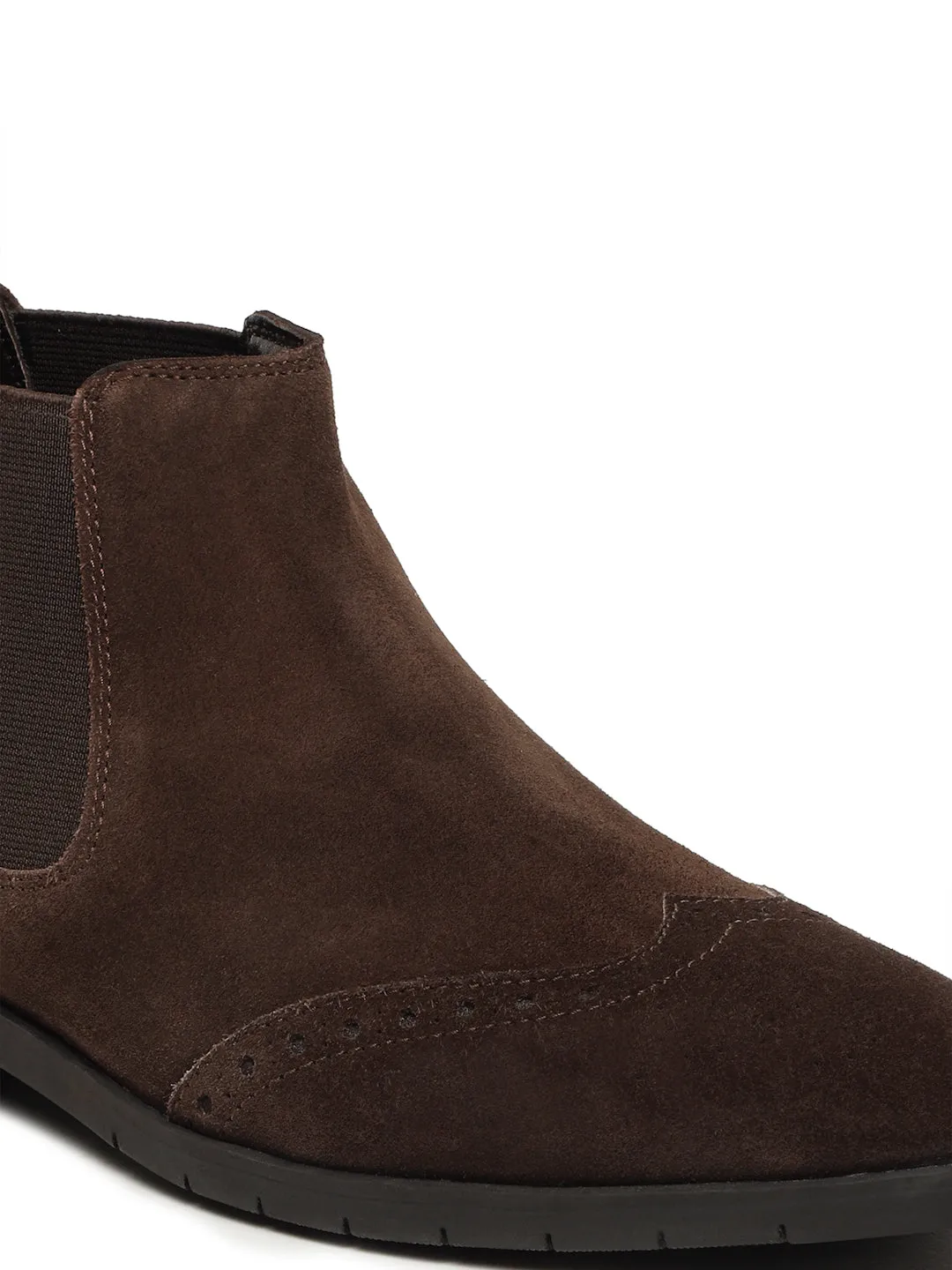 Men's Brown classy Suede Leather Mid-Top Chelsea Boots