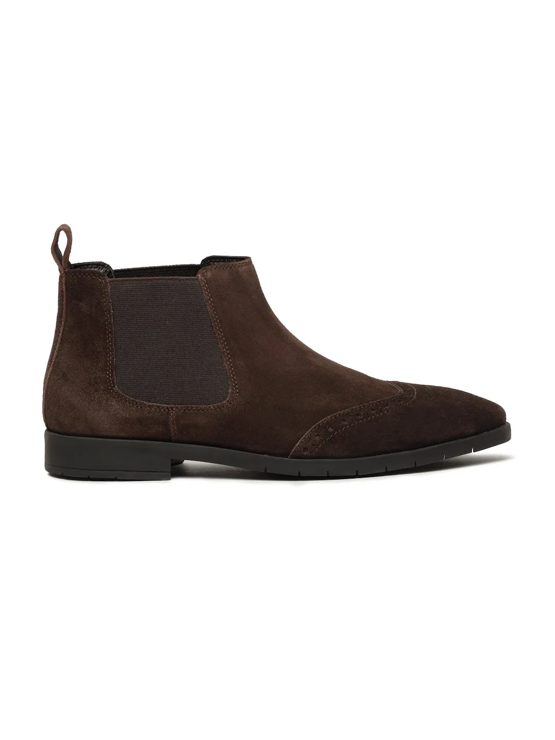 Men's Brown classy Suede Leather Mid-Top Chelsea Boots