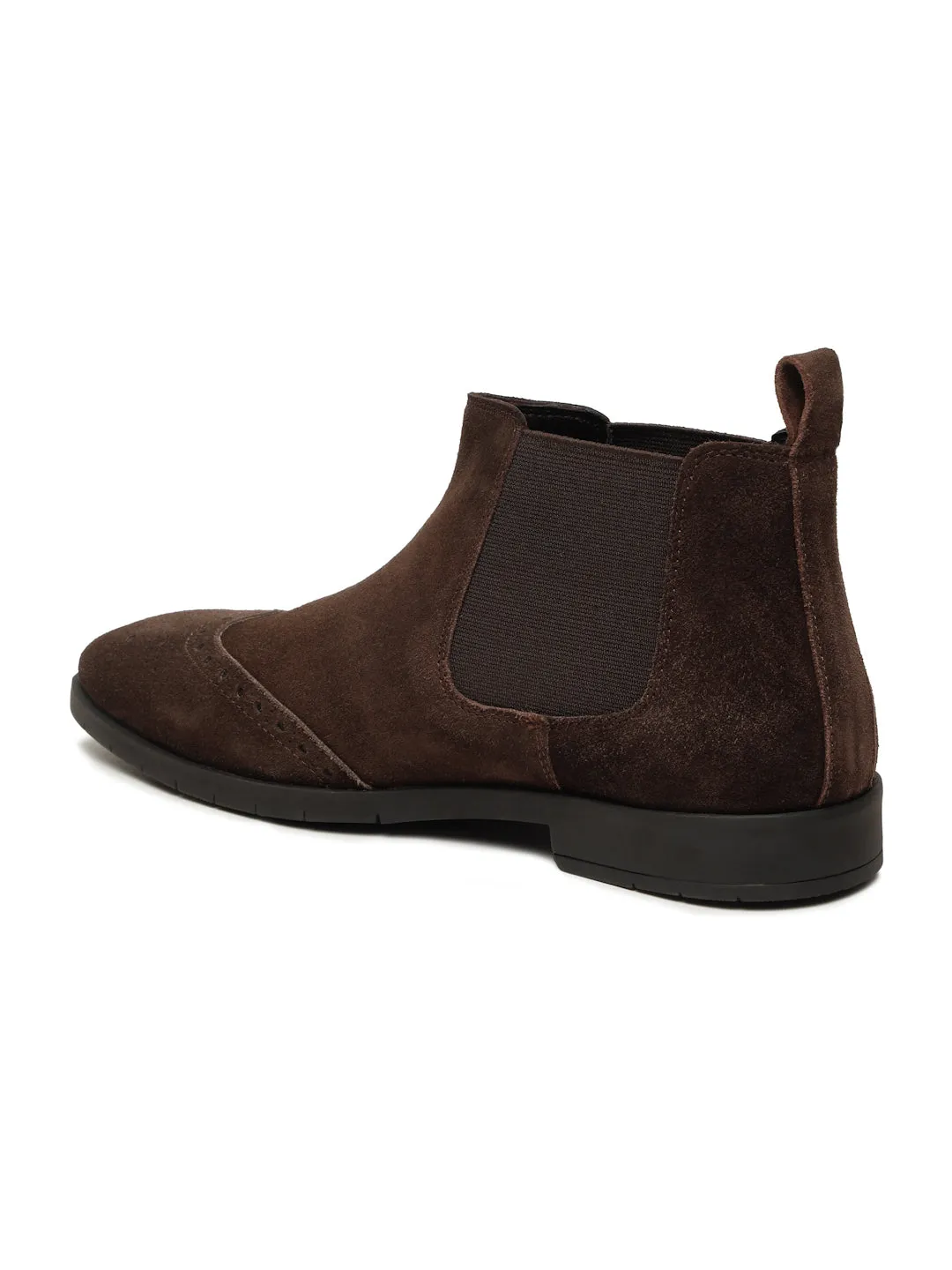 Men's Brown classy Suede Leather Mid-Top Chelsea Boots