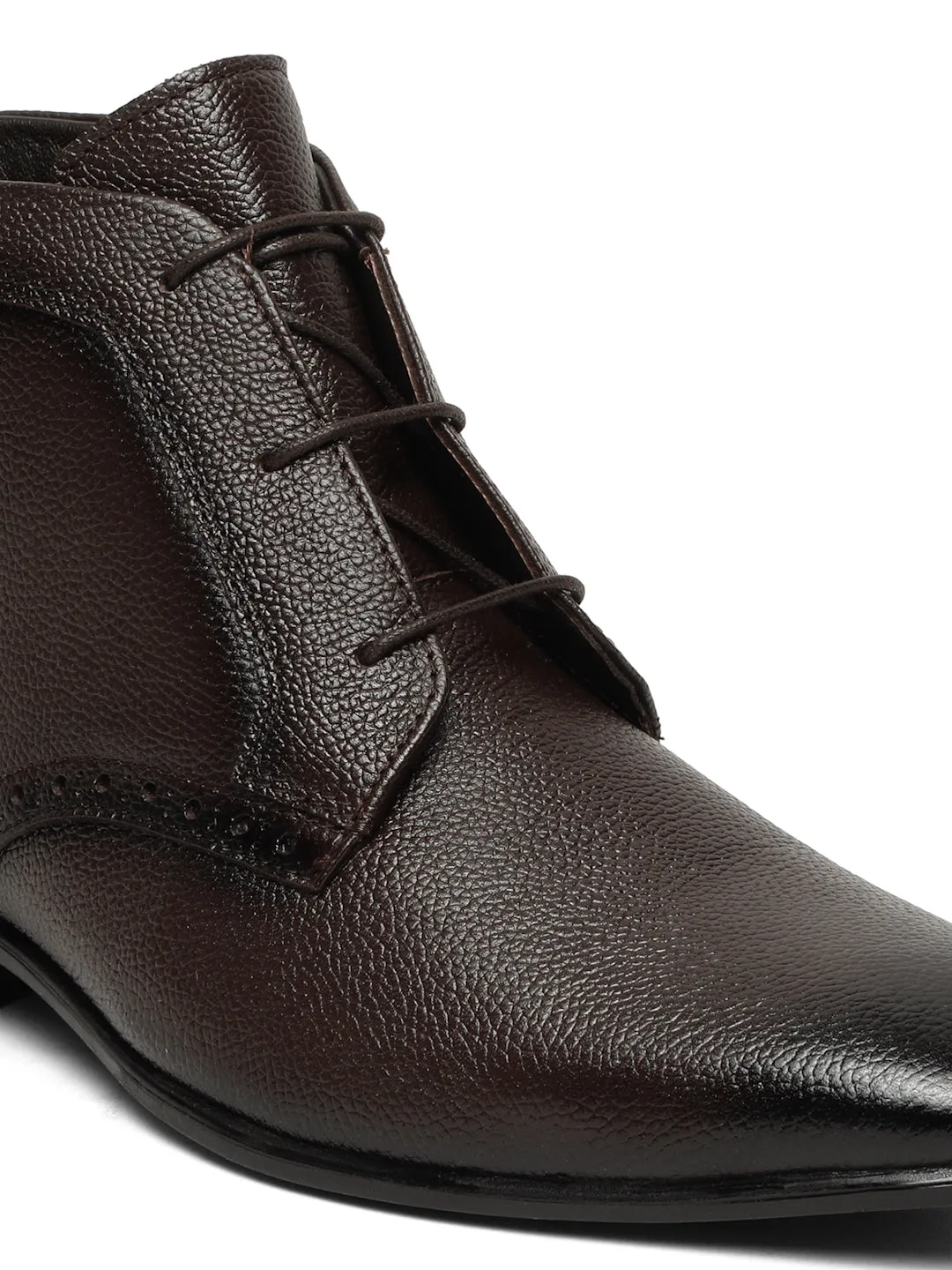 Men's Brown Leather Lace-up Chukka Boots