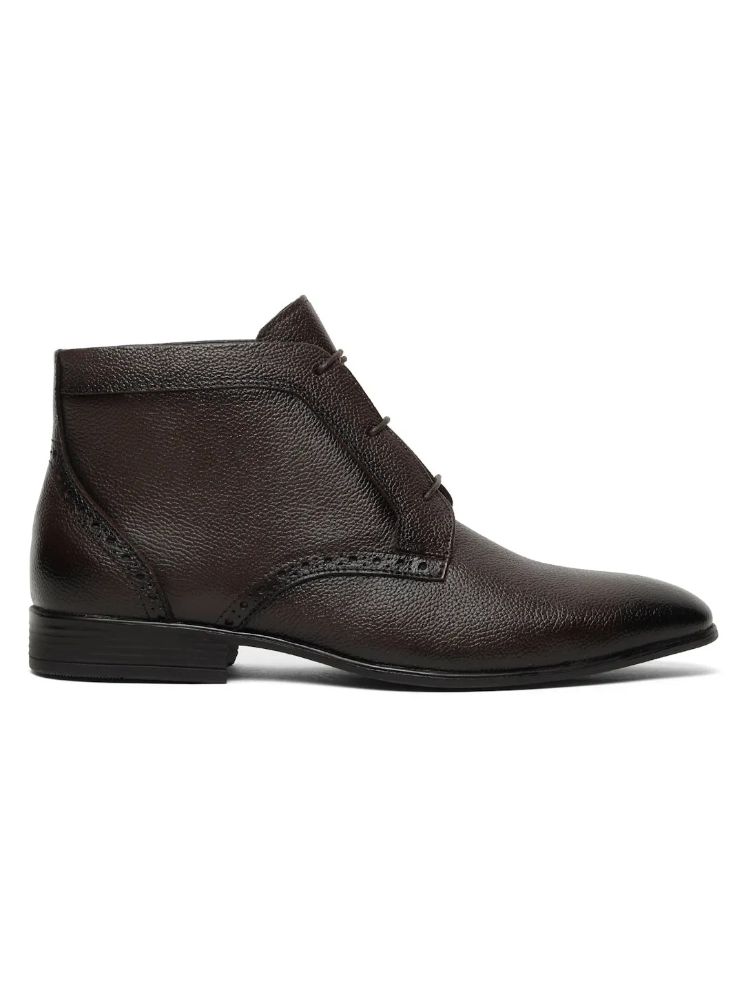 Men's Brown Leather Lace-up Chukka Boots