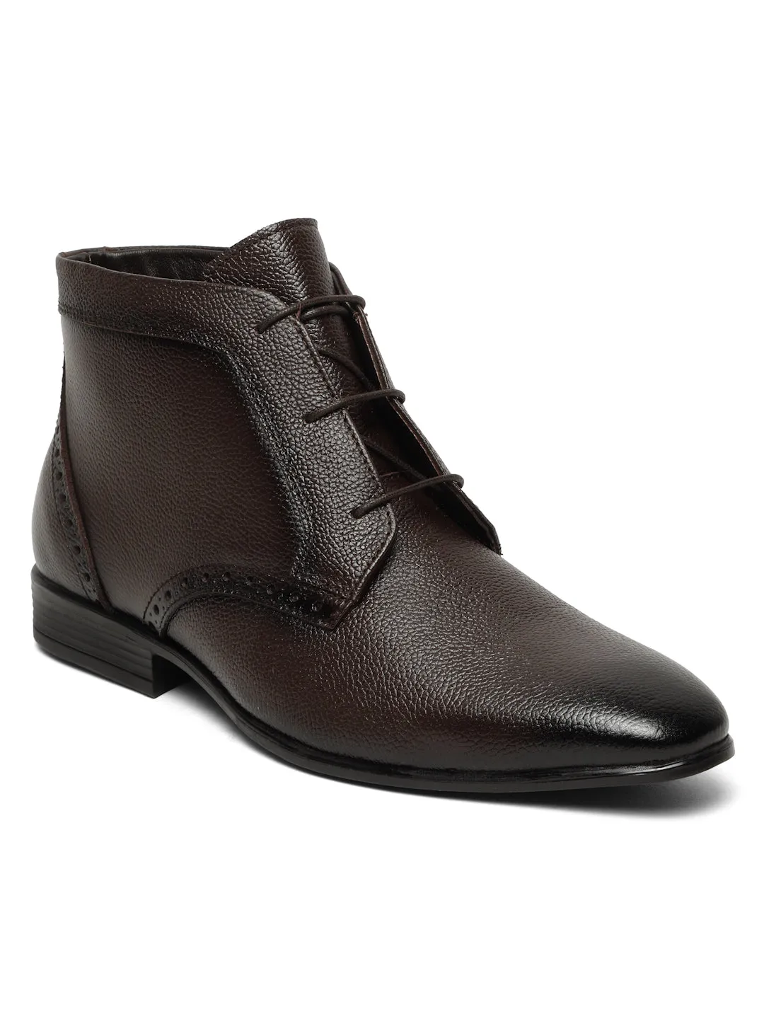 Men's Brown Leather Lace-up Chukka Boots