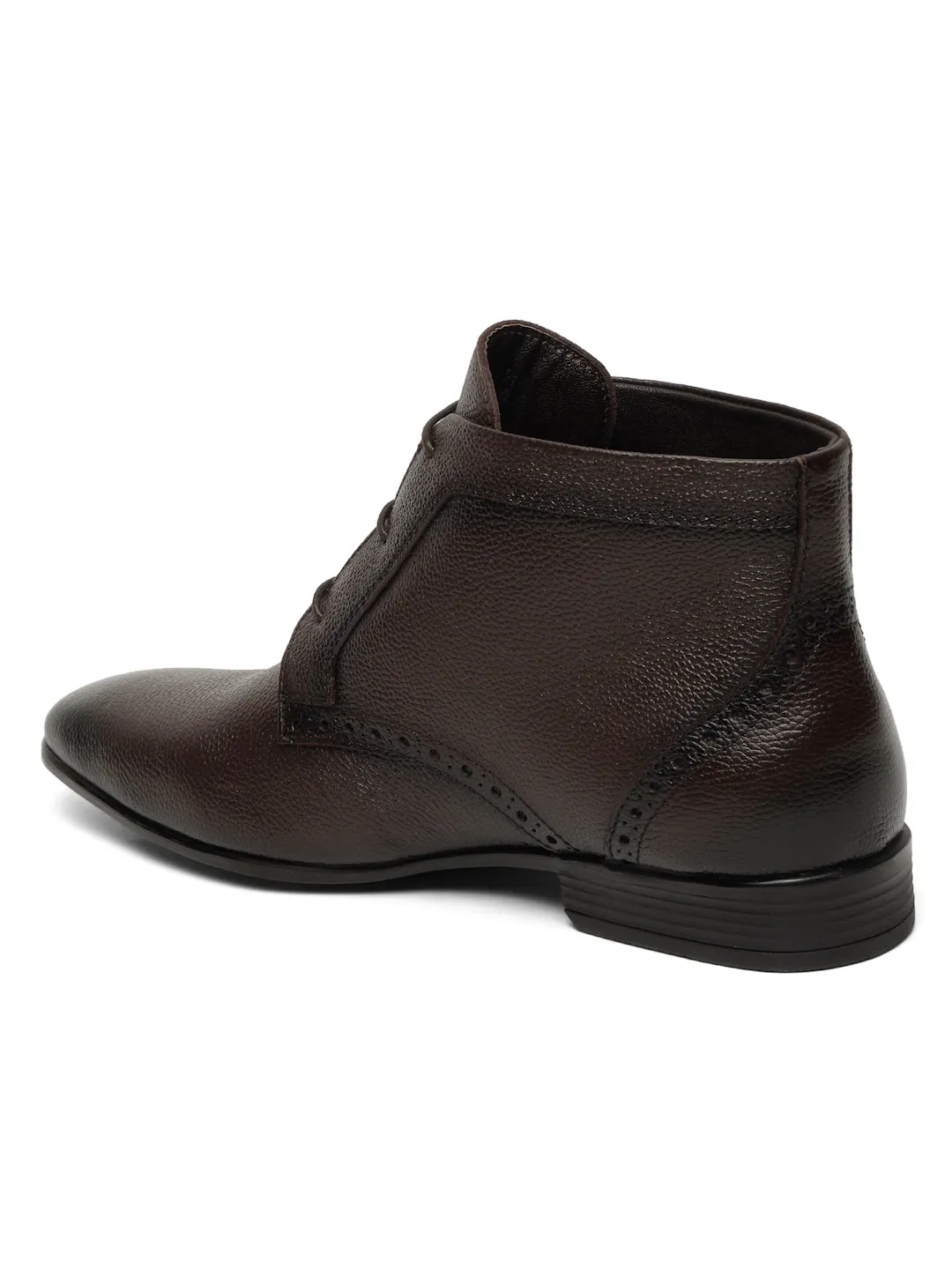 Men's Brown Leather Lace-up Chukka Boots