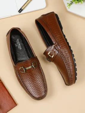 Men's Brown Texture Leather Flexi 360 Loafers