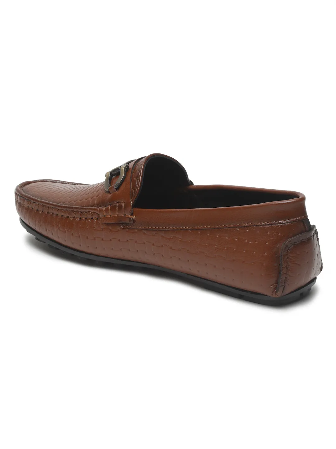 Men's Brown Texture Leather Flexi 360 Loafers