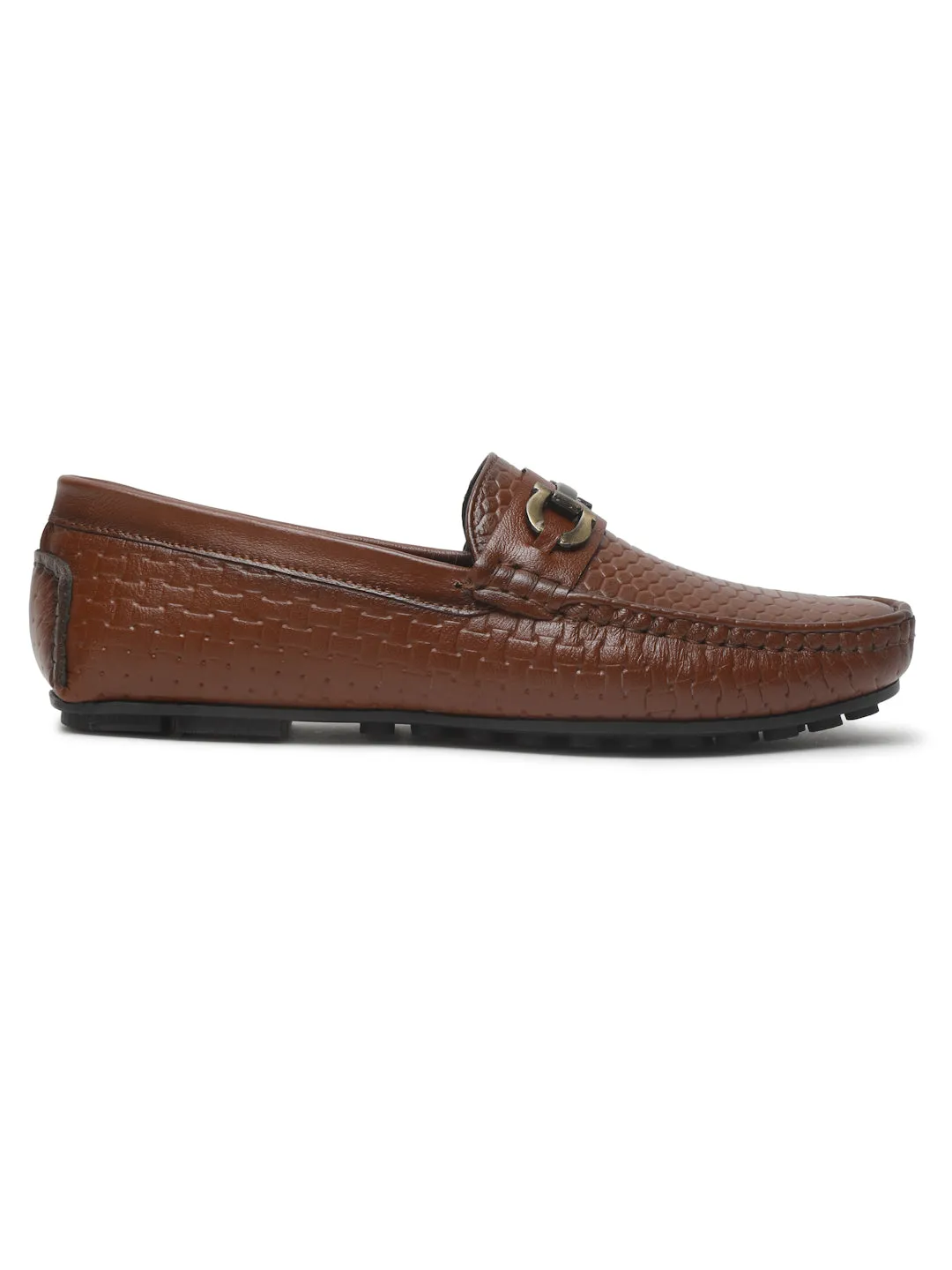 Men's Brown Texture Leather Flexi 360 Loafers