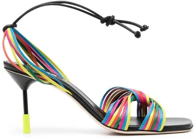 MSGM multi twist-strap 95mm sandals Black