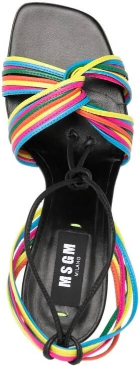 MSGM multi twist-strap 95mm sandals Black