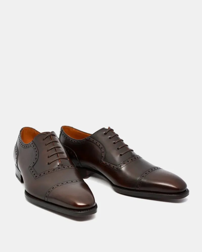 Museum Brown Cap Toe Brogue Oxford Shoe