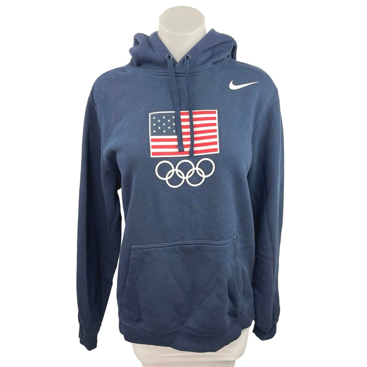 Nike Therma Fit Unisex Navy Blue USA American Olympics Hoodie Sweatshirt Size M