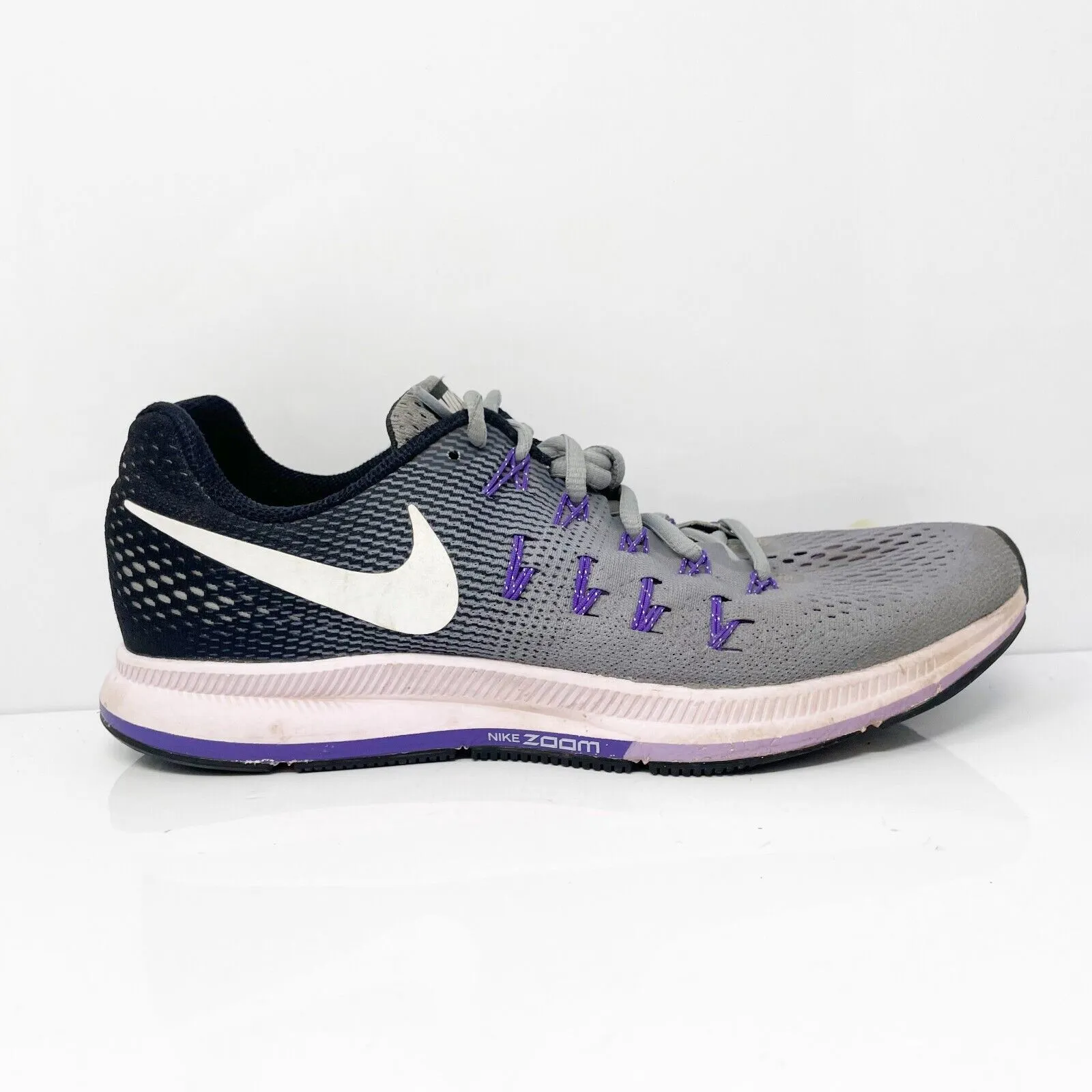 Nike Womens Air Zoom Pegasus 33 831356-003 Gray Running Shoes Sneakers Size 10