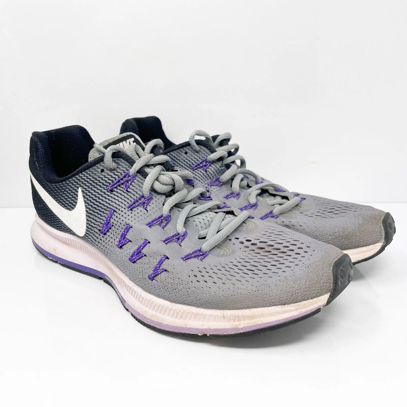 Nike Womens Air Zoom Pegasus 33 831356-003 Gray Running Shoes Sneakers Size 10