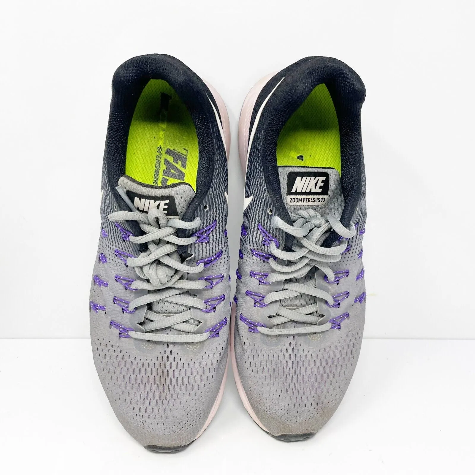 Nike Womens Air Zoom Pegasus 33 831356-003 Gray Running Shoes Sneakers Size 10