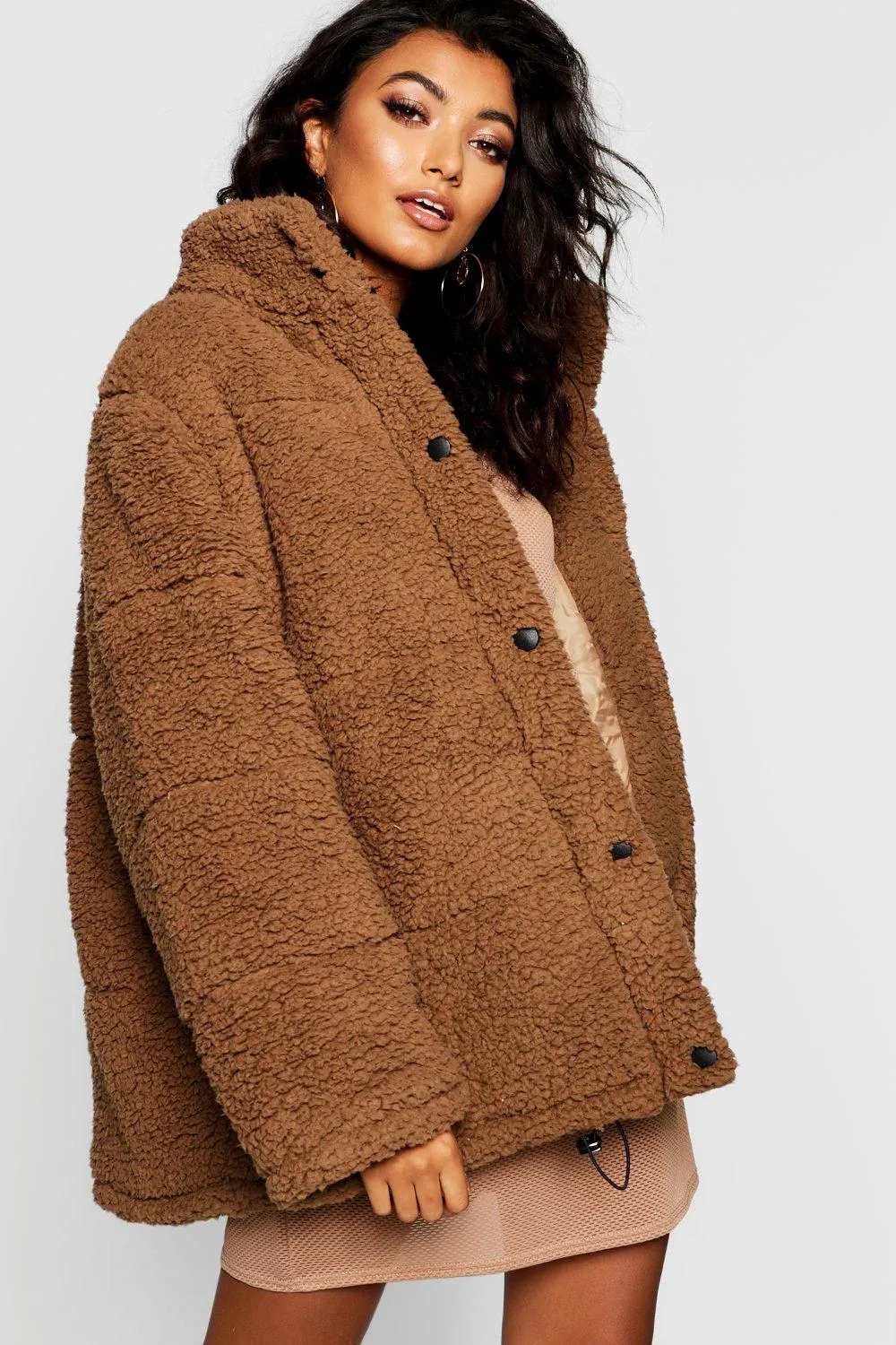 Oversized Fleece Puffer Jacket