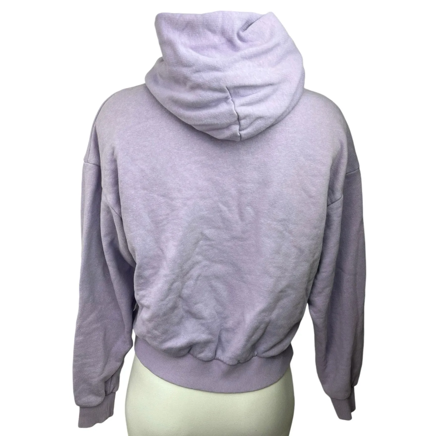 Pangaia Purple Organic Cotton Long Sleeve Crop Pullover Hoodie Sweatshirt Sz XXS