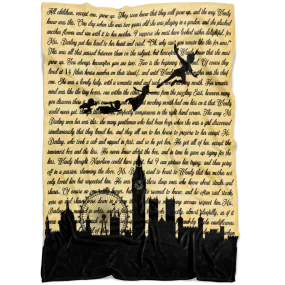 Peter Pan Vintage Book Page Fleece Blanket