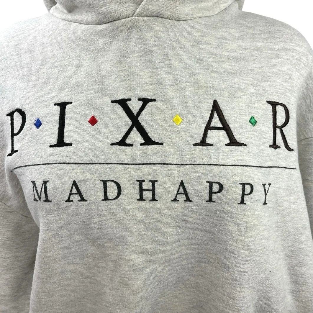 Pixar Madhappy Gray Heathered Logo Pullover Hoodie Hooded Sweatshirt Size XS