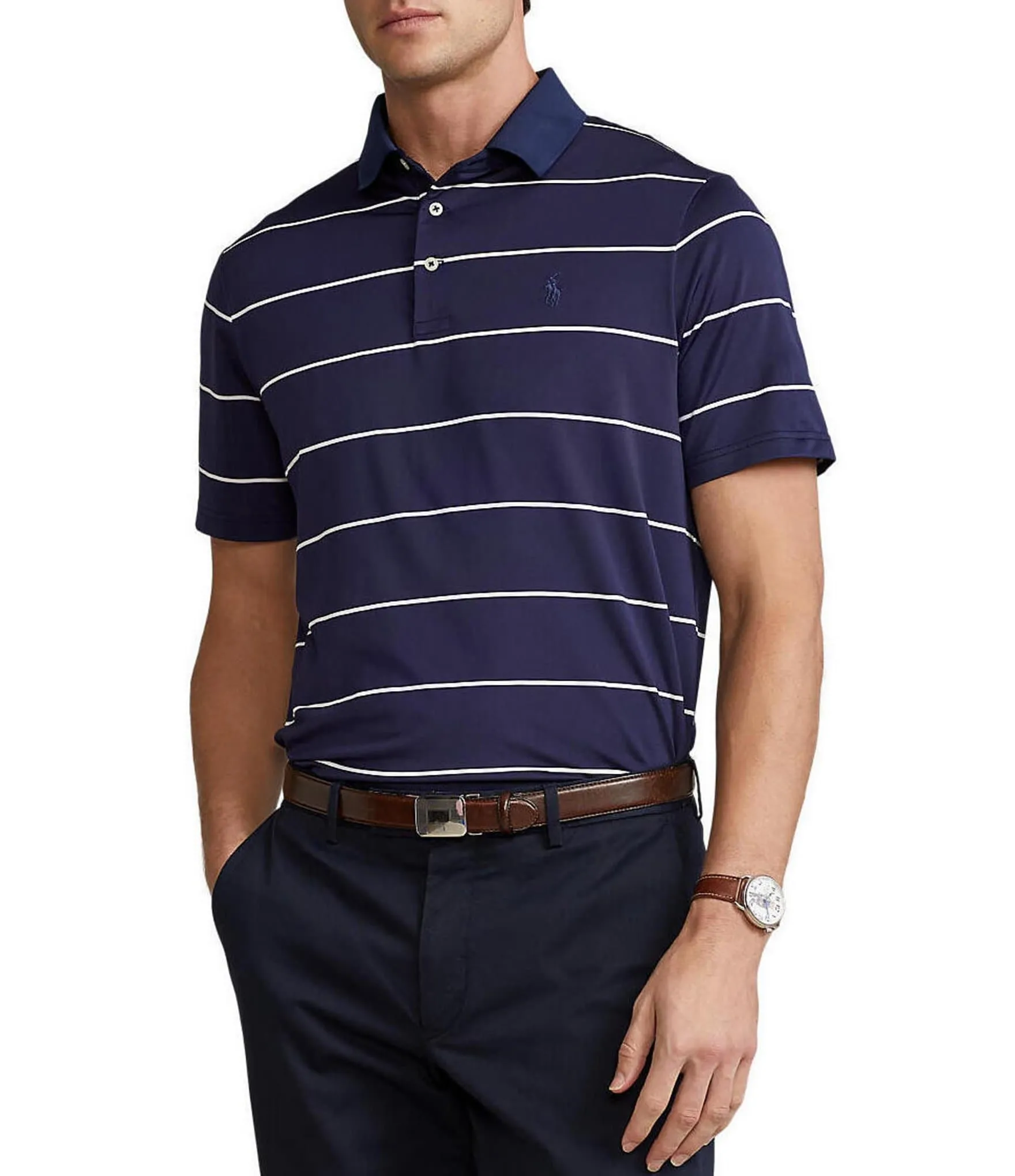 PRL Airflow Stripe Polo Shirt