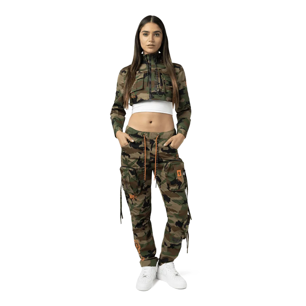 Relaxed Slouch Utility Cargo Pants - Wood Camo