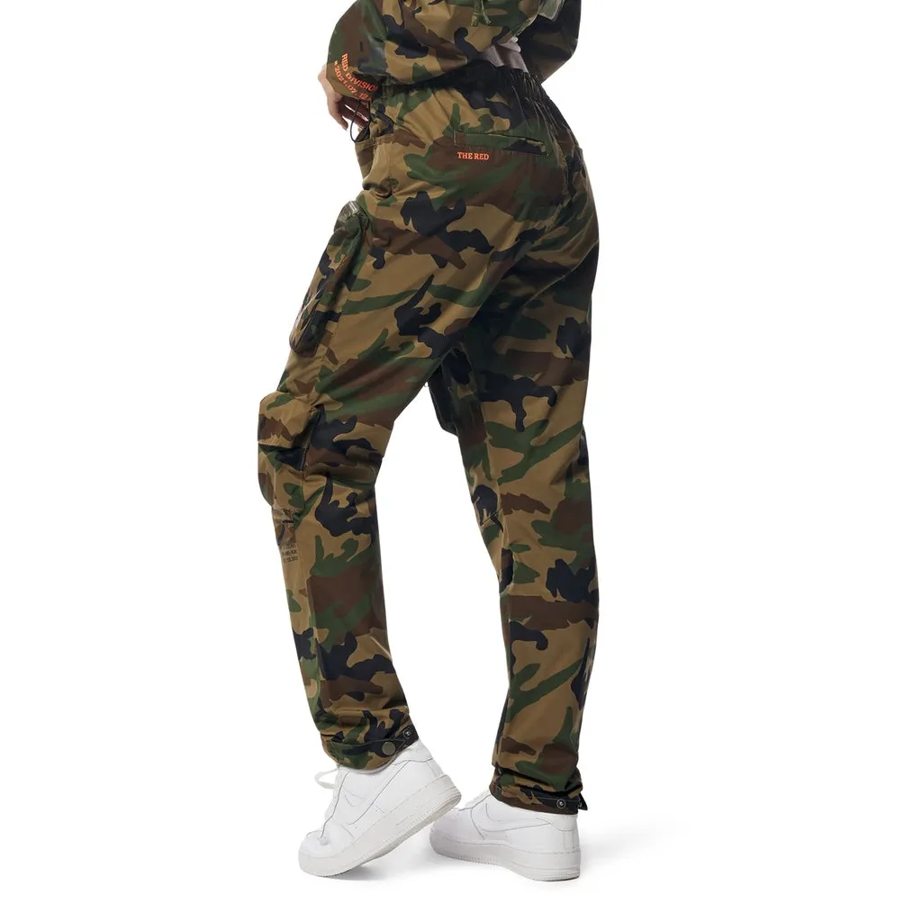 Relaxed Slouched Windbreaker Cargo Pants - Wood Camo