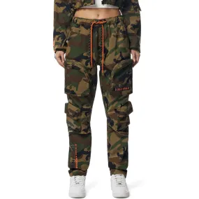 Relaxed Slouched Windbreaker Cargo Pants - Wood Camo