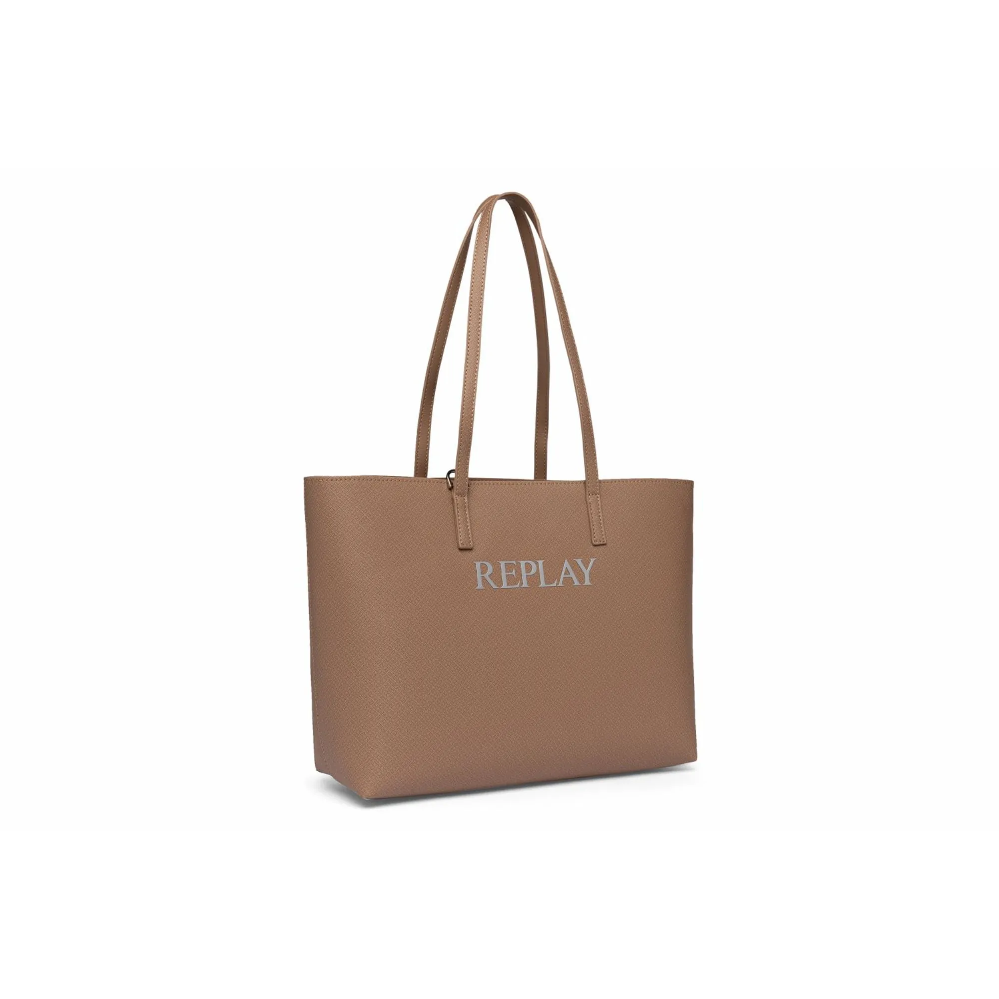 Replay Women's Dirty Pale Beige Leather Tote Bag