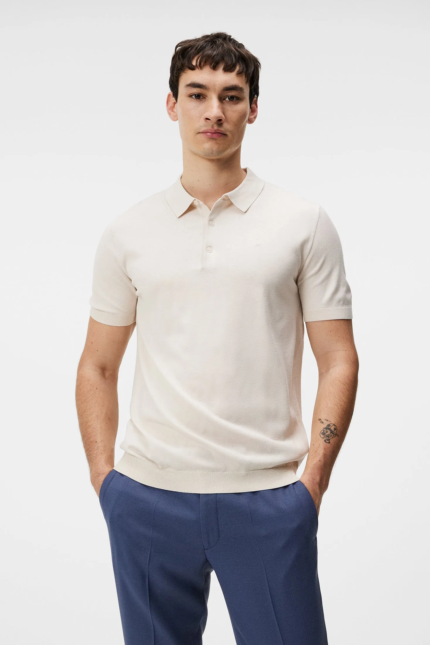 Ridge Rayon Silk Polo / Moonbeam