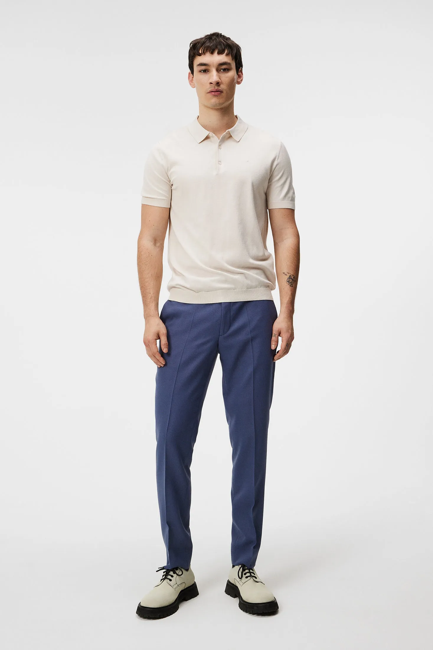 Ridge Rayon Silk Polo / Moonbeam