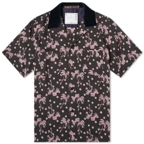 Sacai x Sun Surf Palm Tree Print ShirtBlack & Pink