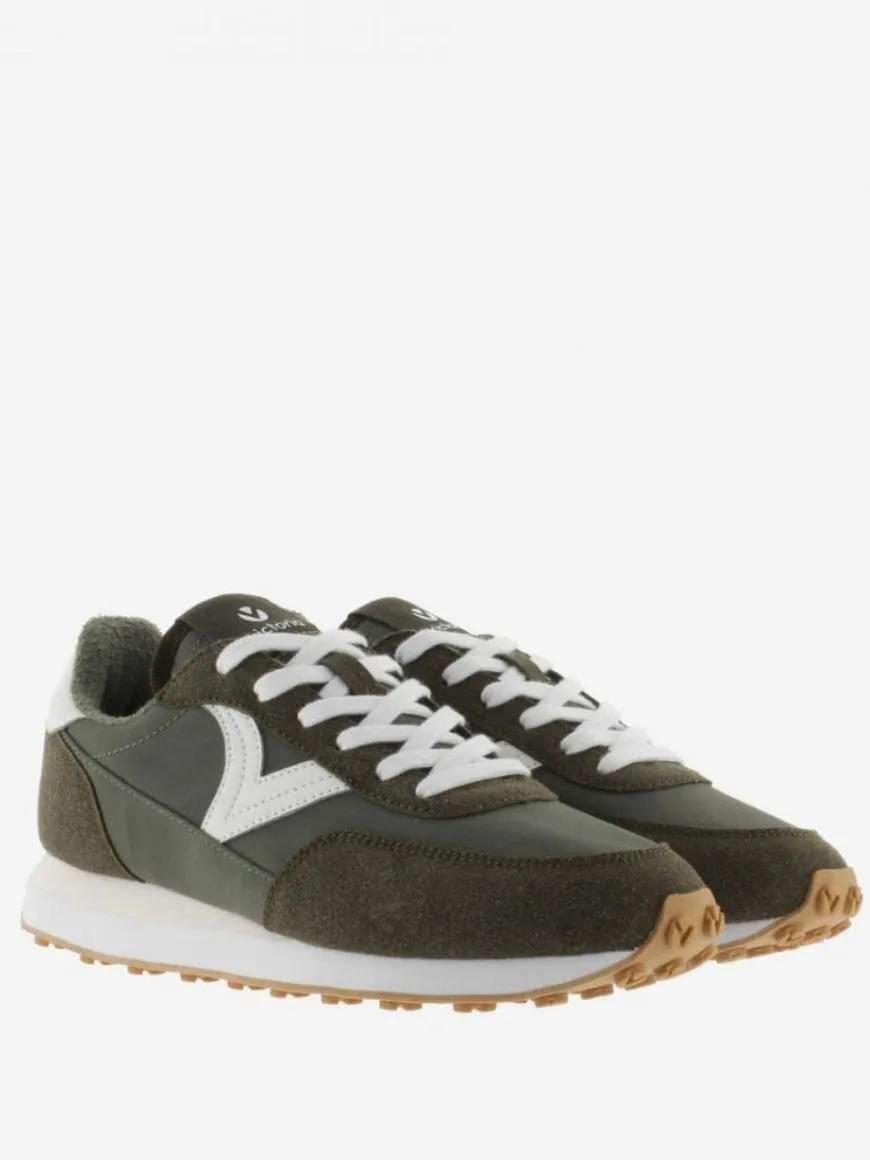 Sacs of Ashbourne   Victoria Astro Contrast Nylon Trainers -Khaki