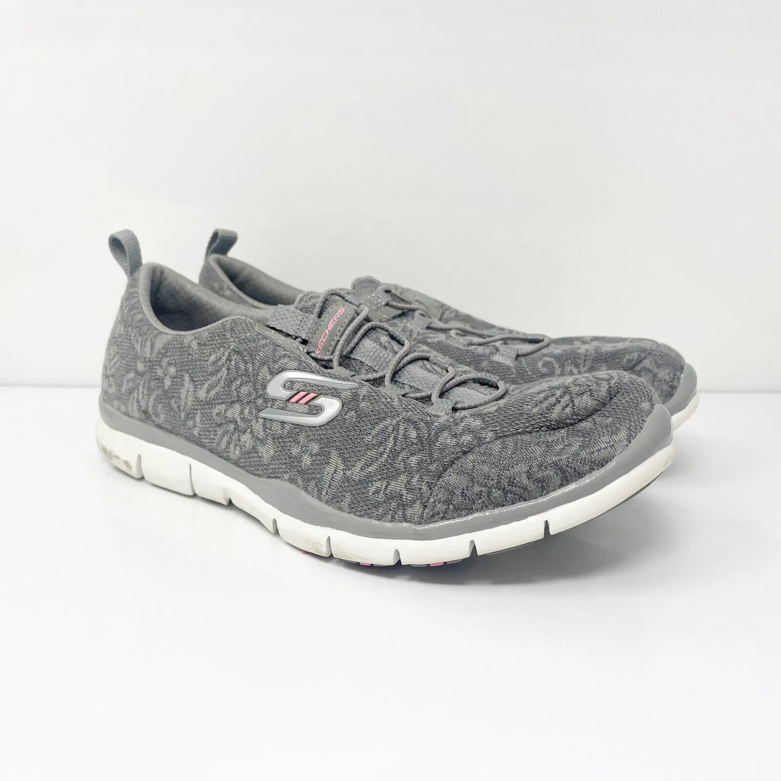 Skechers Womens Gratis Lacey 22764 Gray Running Shoes Sneakers Size 9