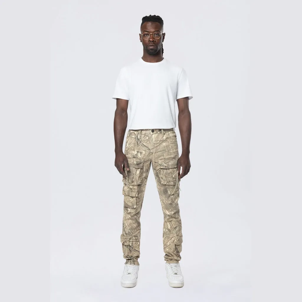 Slim Multi Cargo Pocket Pants - Khaki Hunting Camo