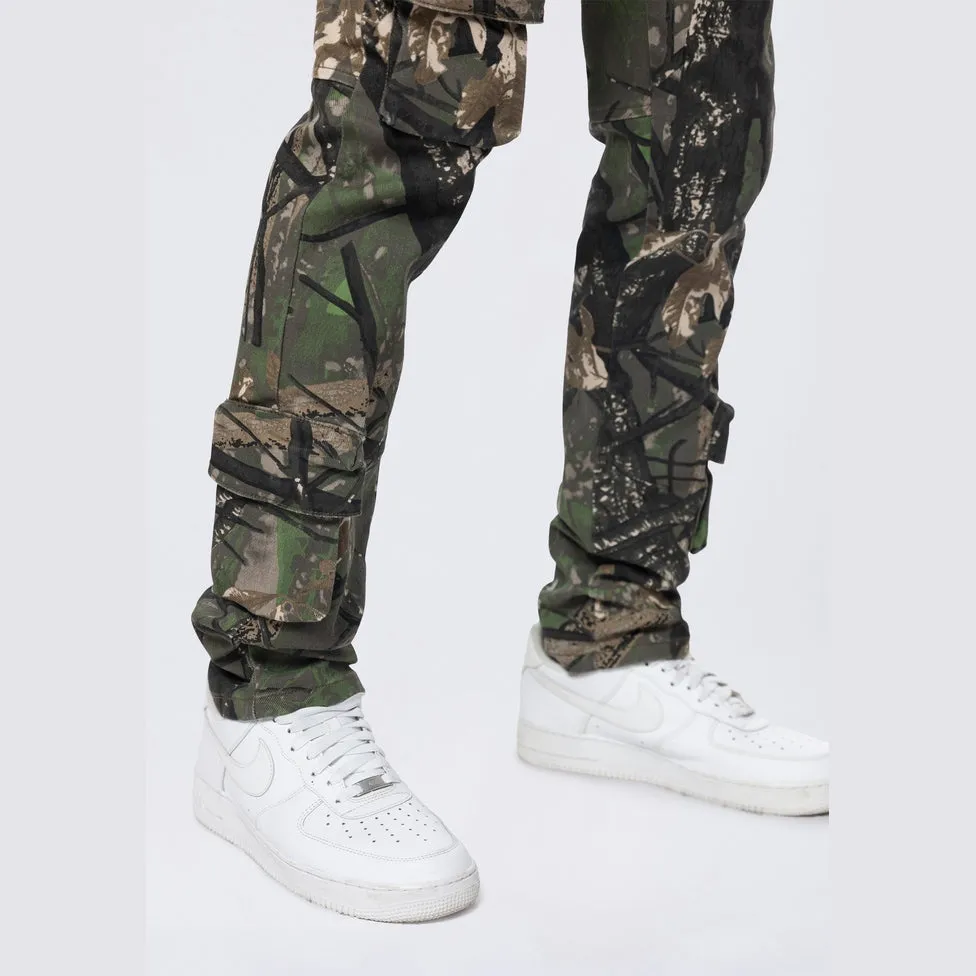 Slim Multi Cargo Pocket Pants - Tree Camo