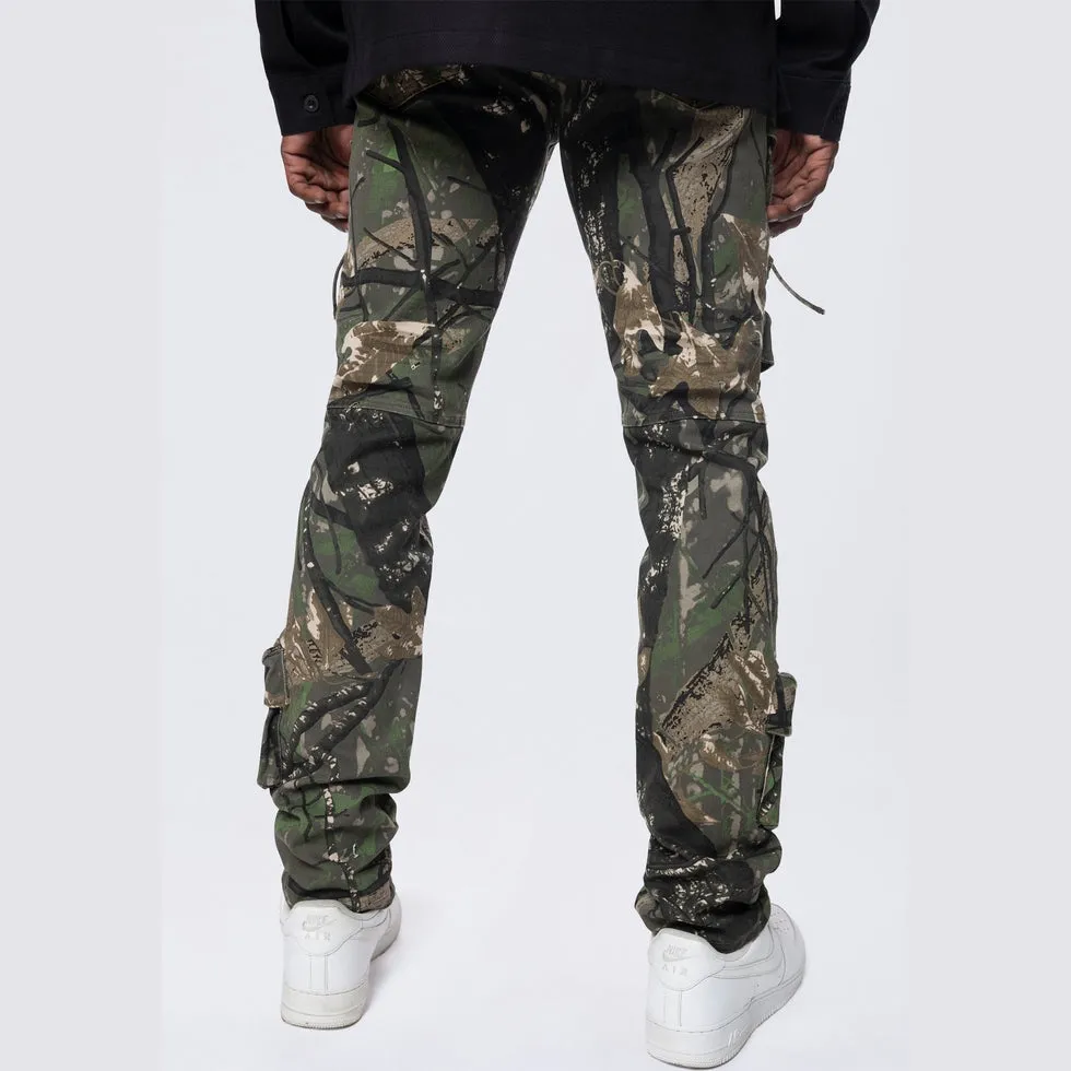 Slim Multi Cargo Pocket Pants - Tree Camo