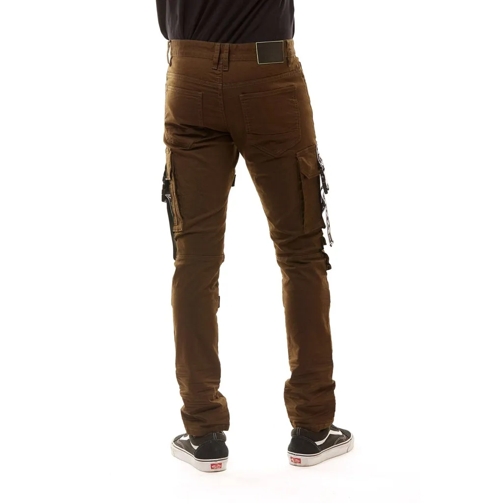 Slim Tapered Cargo Utility Pants - Olive