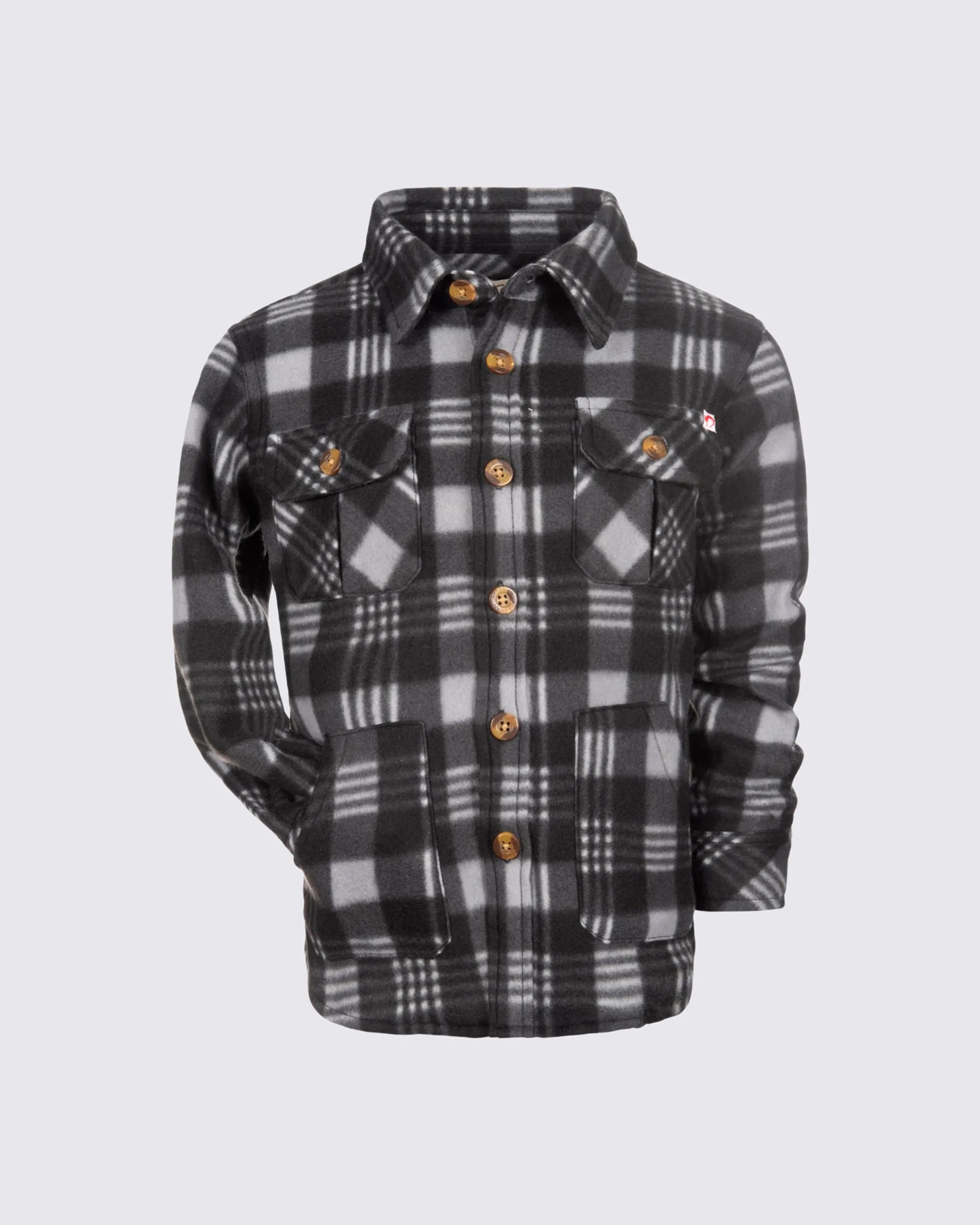 Snow Fleece Shirt - Greyscale Plaid