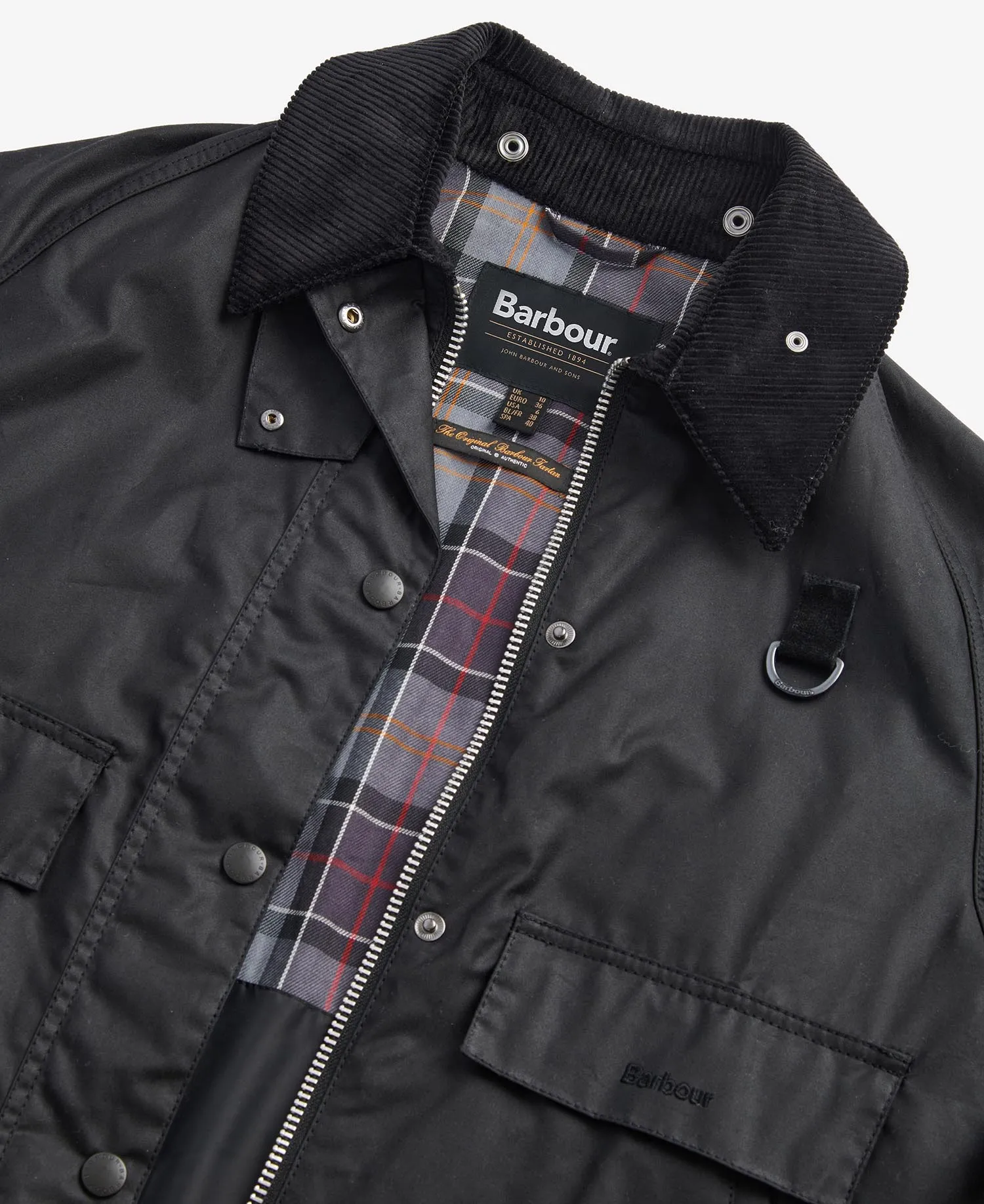 Spey Wax Jacket Black / Modern Tartan