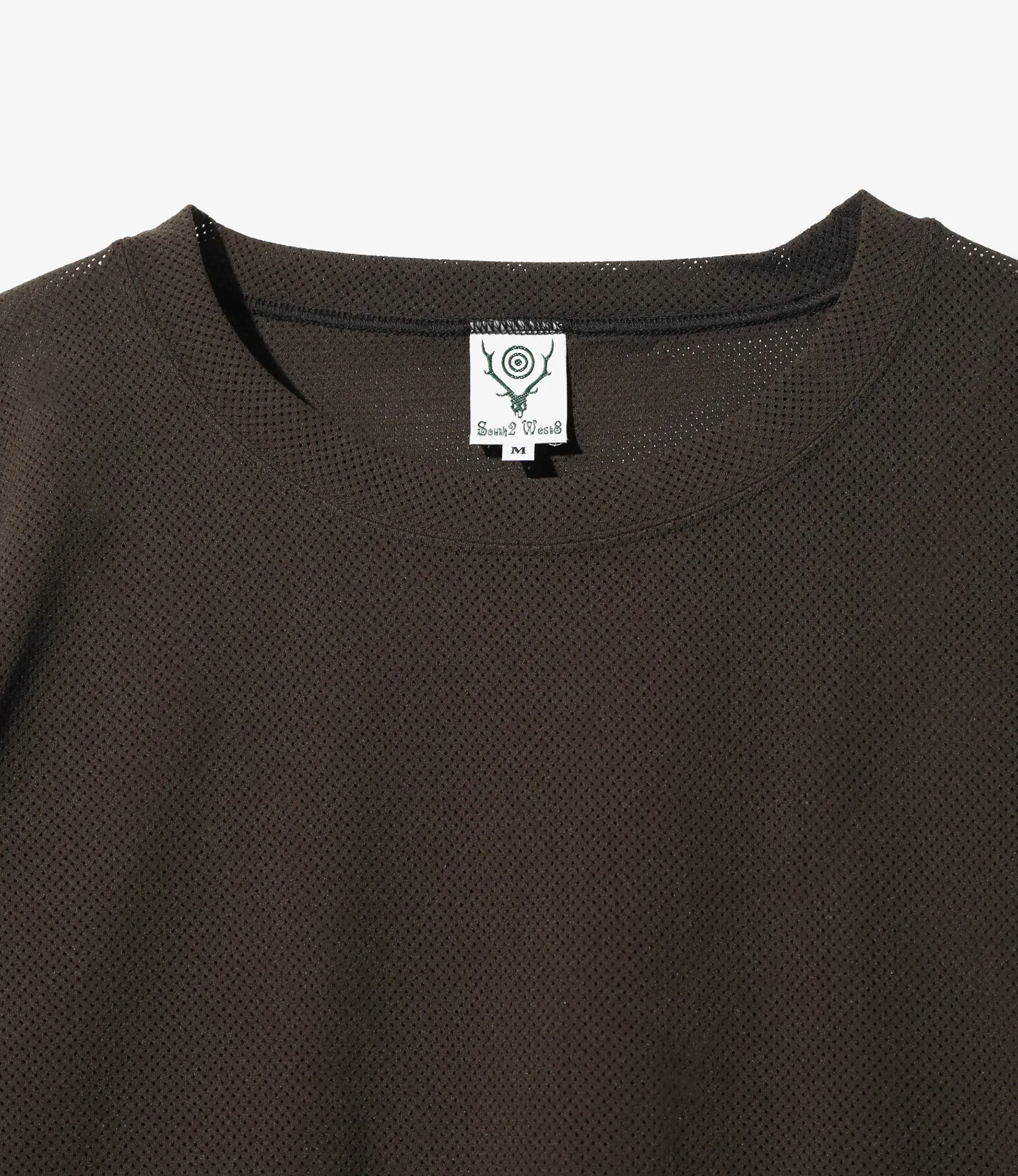 SS Crew Neck Shirt – Dark Brown Knit Mesh