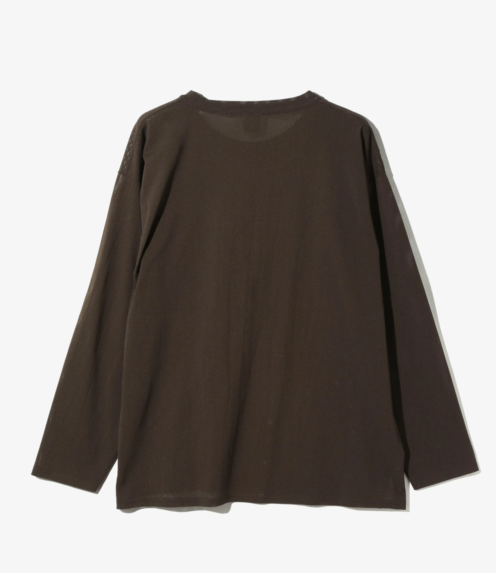 SS Crew Neck Shirt – Dark Brown Knit Mesh