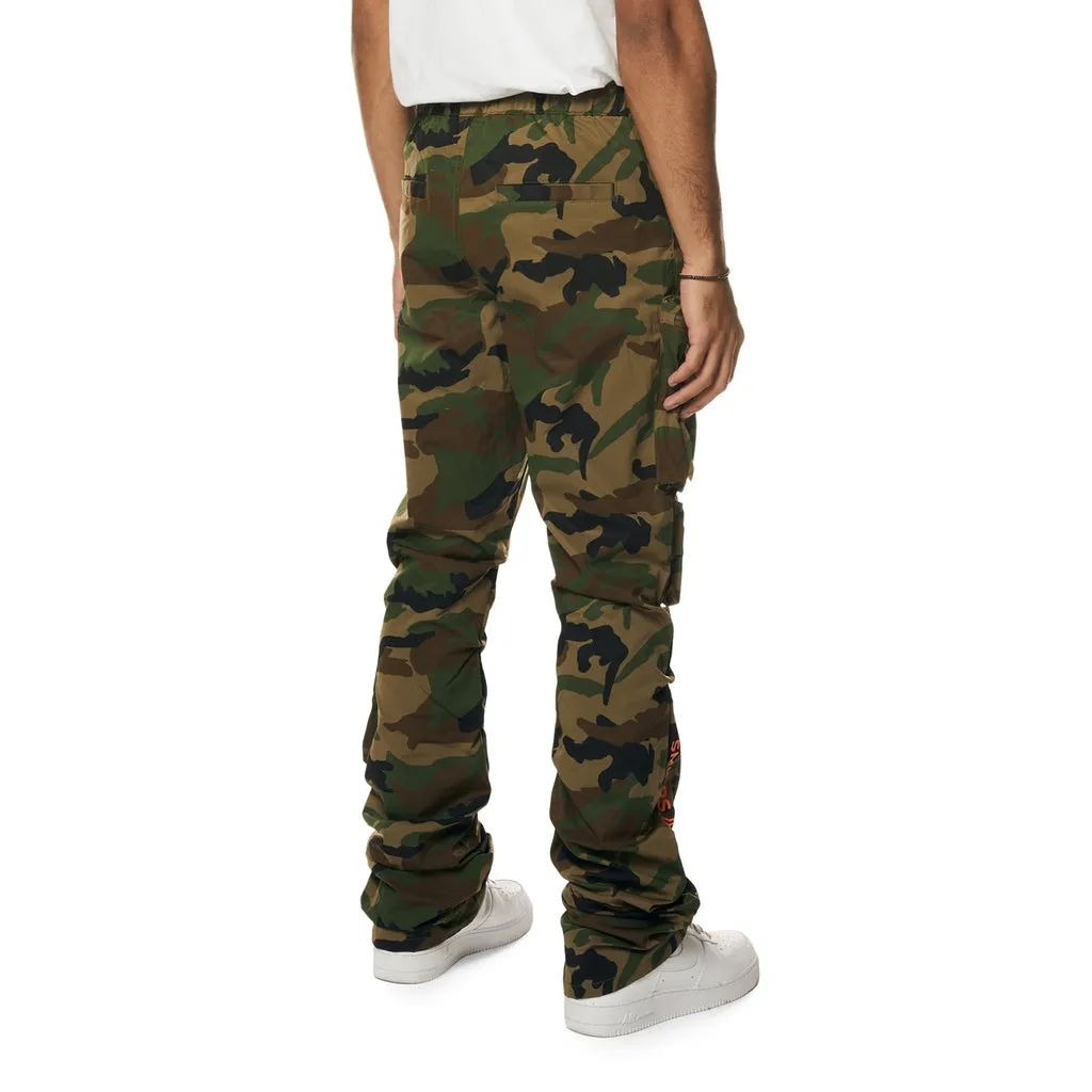 Stacked Utility Windbreaker Cargo Pants - Wood Camo