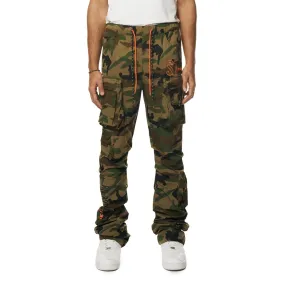 Stacked Utility Windbreaker Cargo Pants - Wood Camo