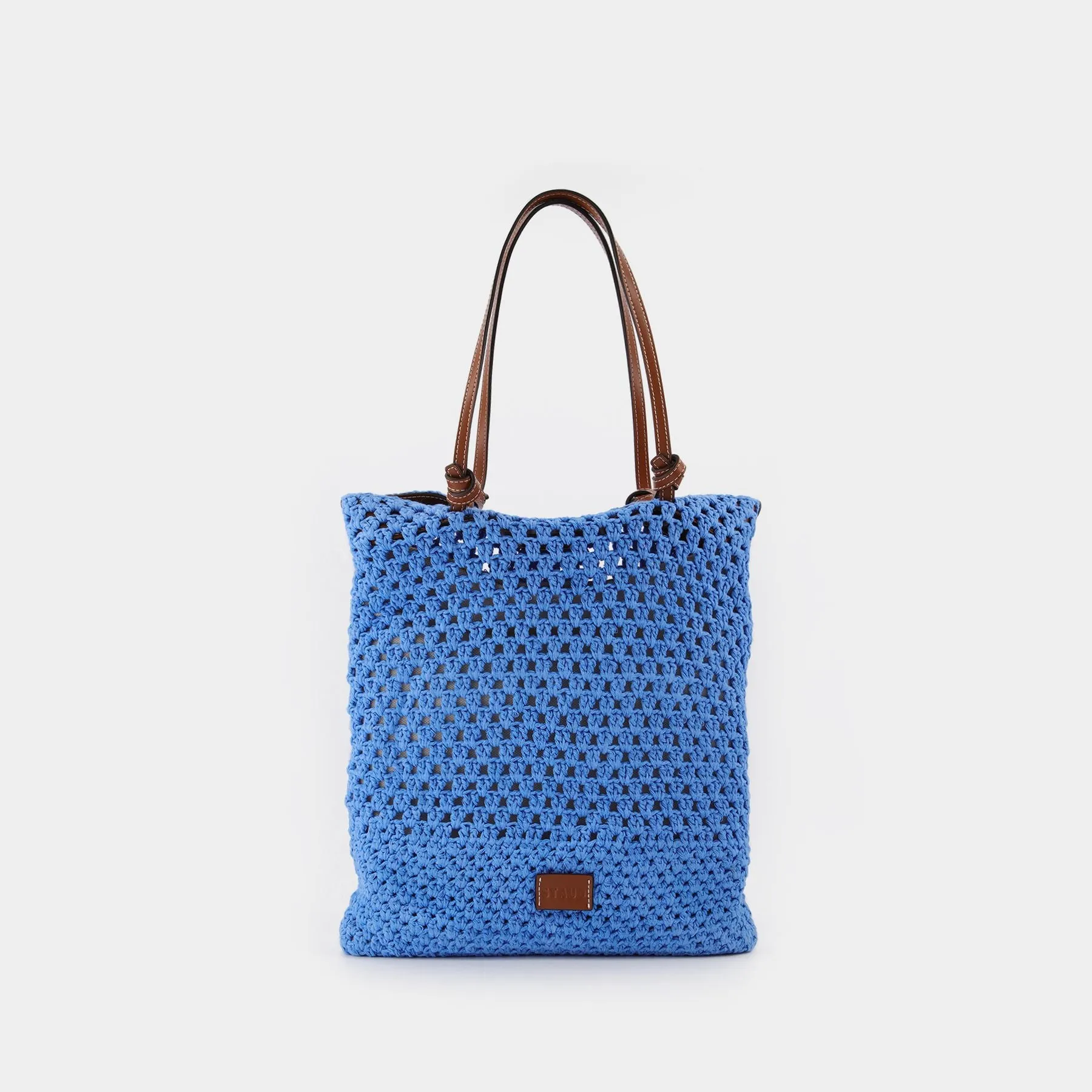 Staud  Crochet Porte Tote Bag in Blue