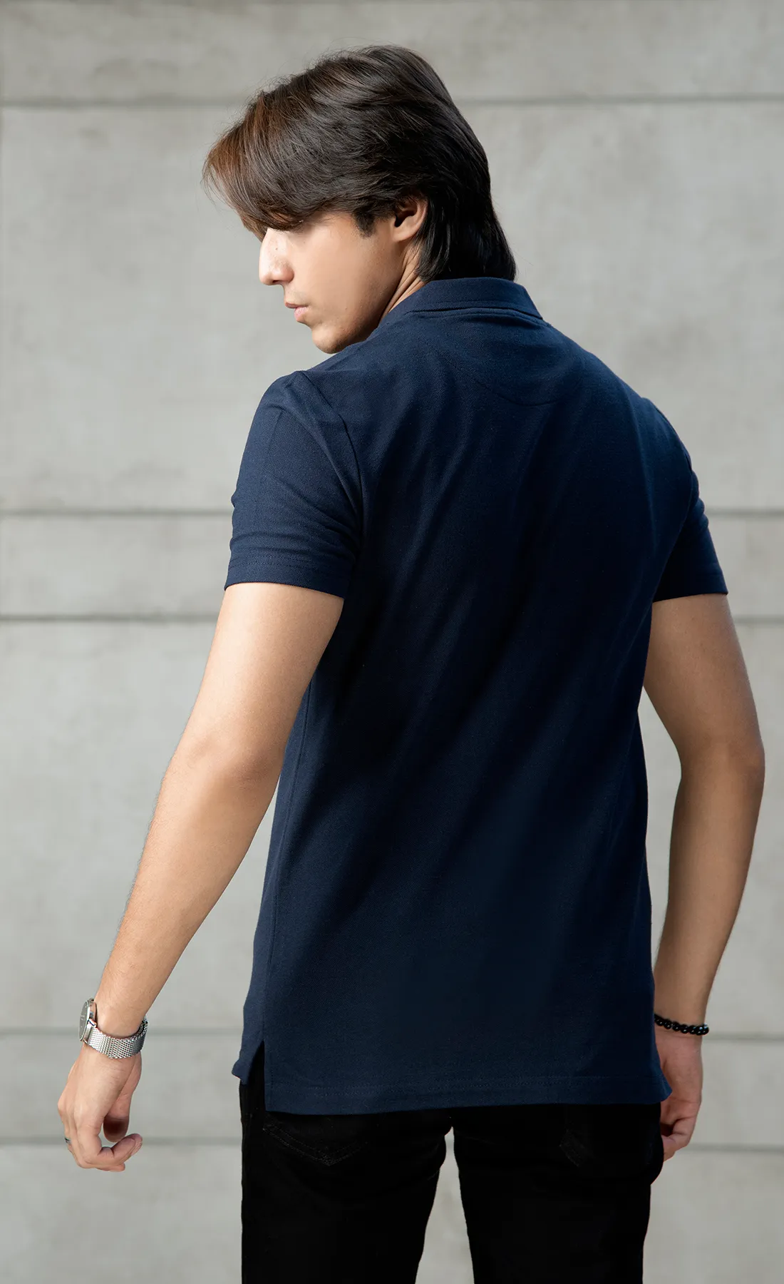 Streetela Navy Polo (V-Neck)