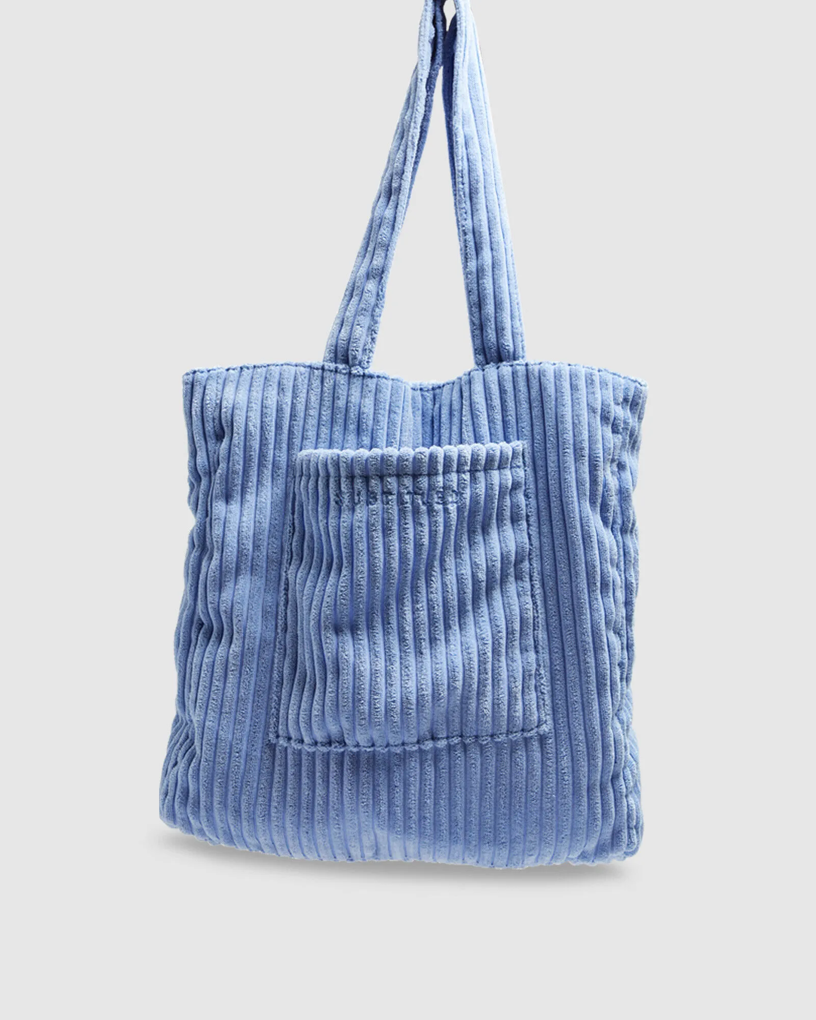 Subtitled Subby Jumbo Cord Tote Bag Blue