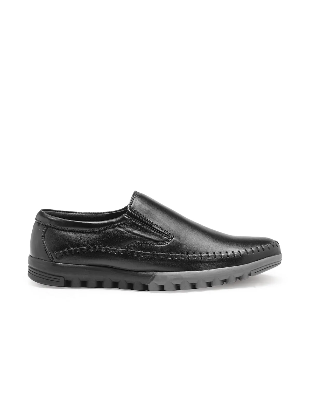 Teakwood Genuine Leather Black Loafers