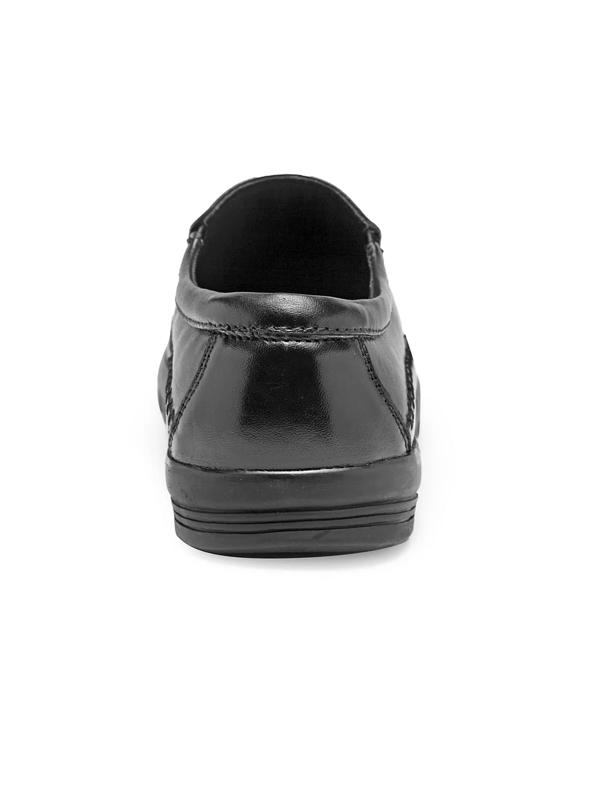 Teakwood Genuine Leather Black Loafers