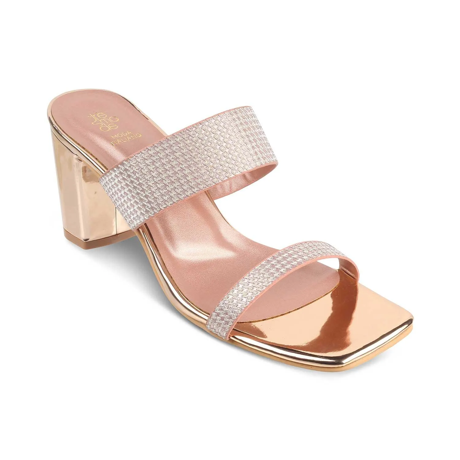 The Babilos Champagne Women's Dress Block Heel Sandals