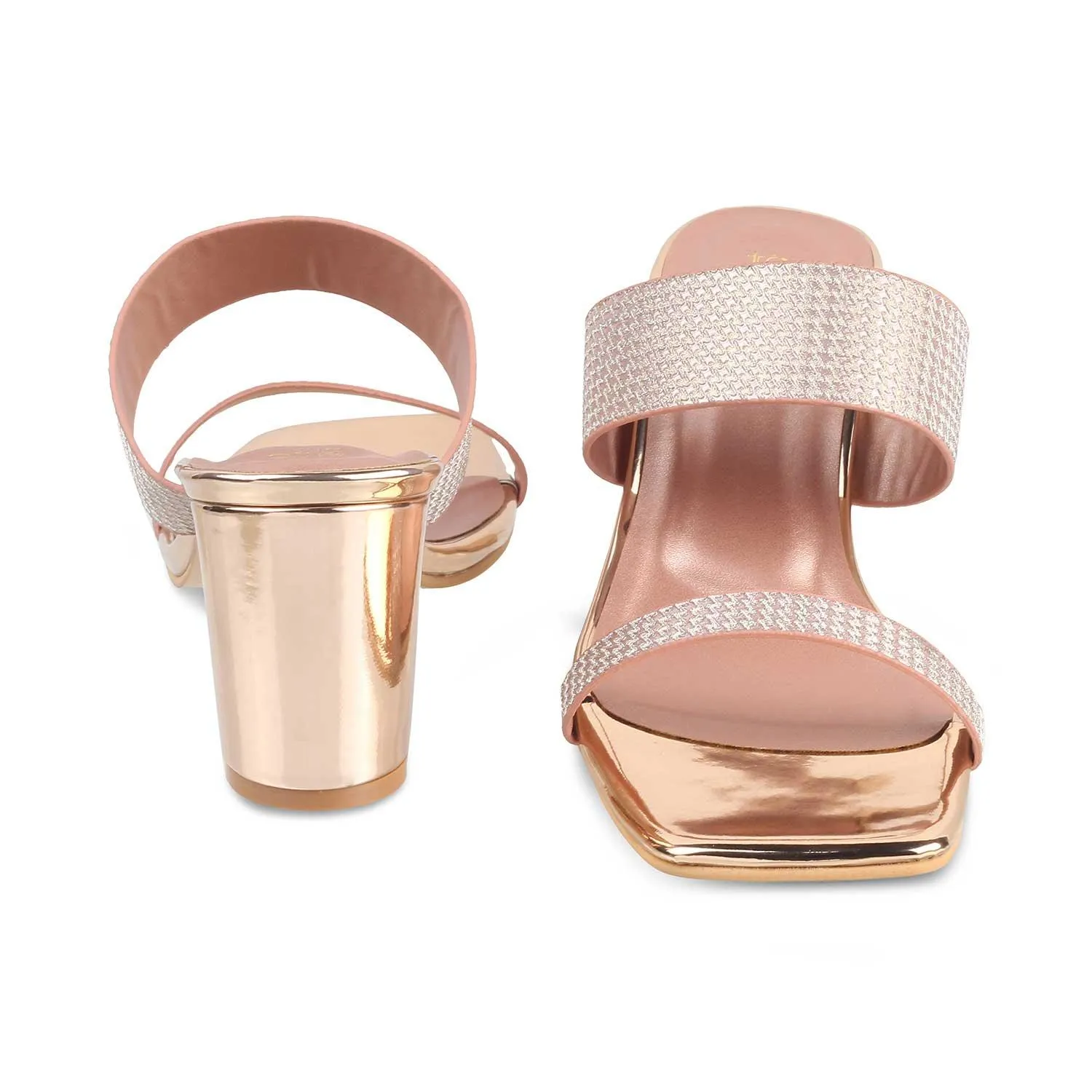 The Babilos Champagne Women's Dress Block Heel Sandals